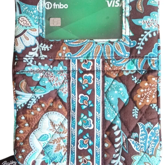 Vera Bradley- NWOT Turquoise and Brown Floral Wallet - Picture 5 of 13